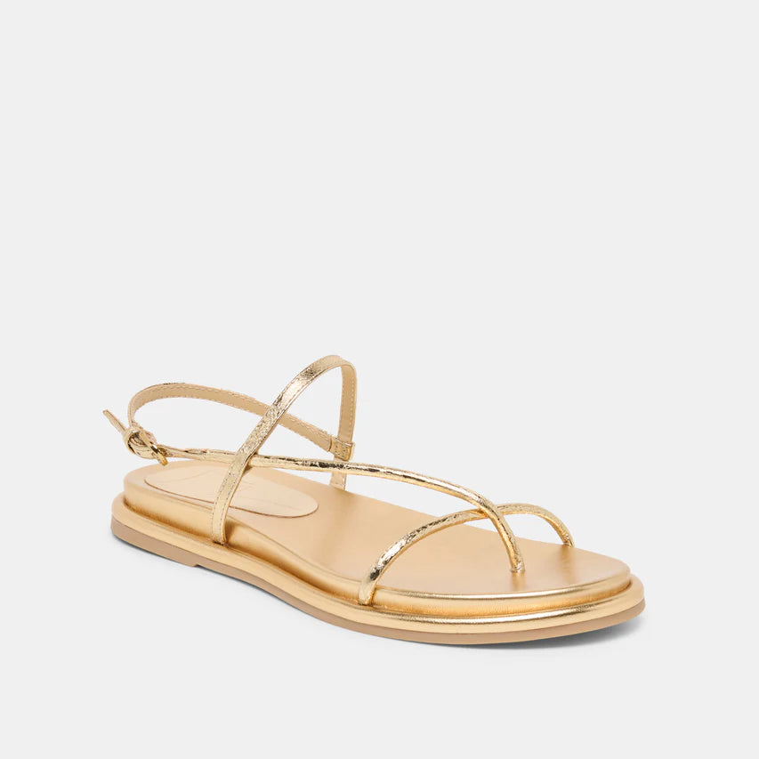 Dolce Vita | Deane Gold Distressed Leather Sandal