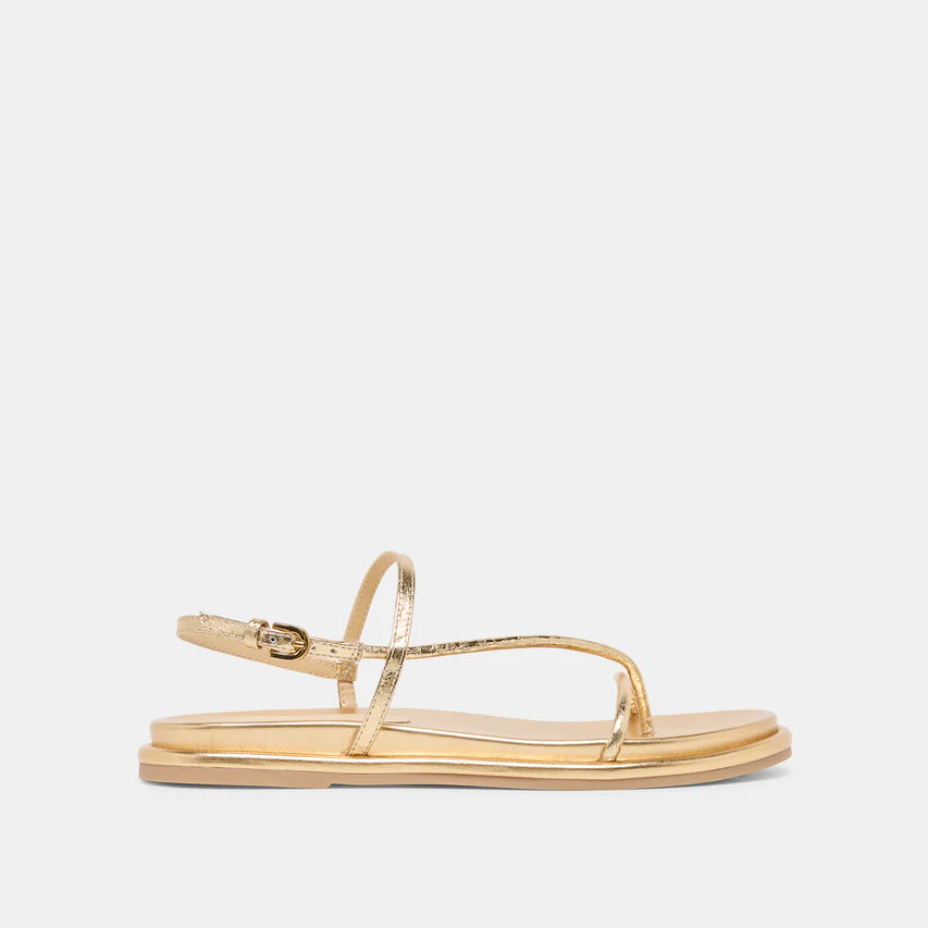 Dolce Vita | Deane Gold Distressed Leather Sandal