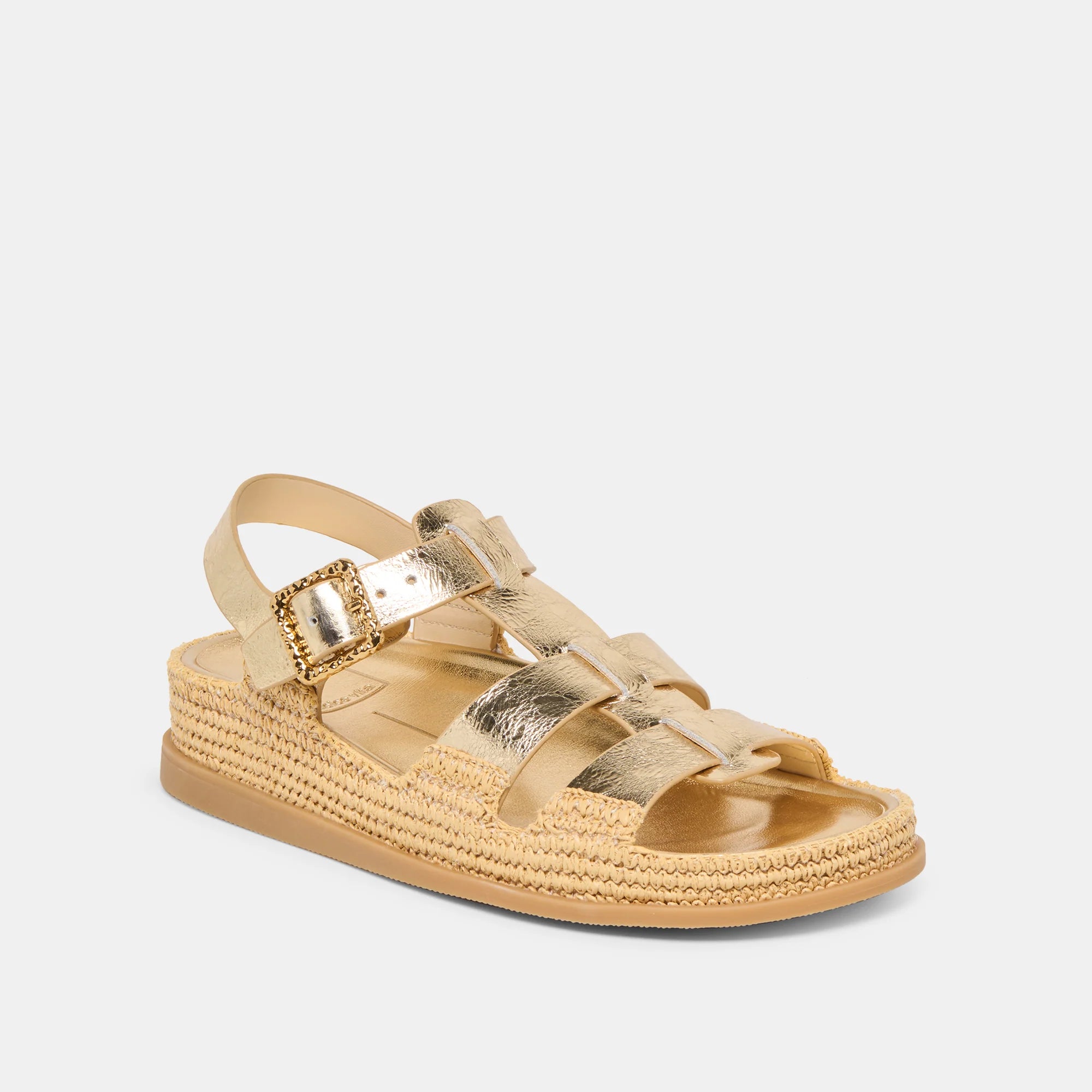 Dolce Vita | Shenna Gold Distressed Leather Sandal