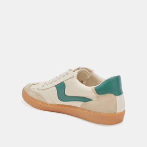 Dolce Vita Notice White and Green Leather Sneakers