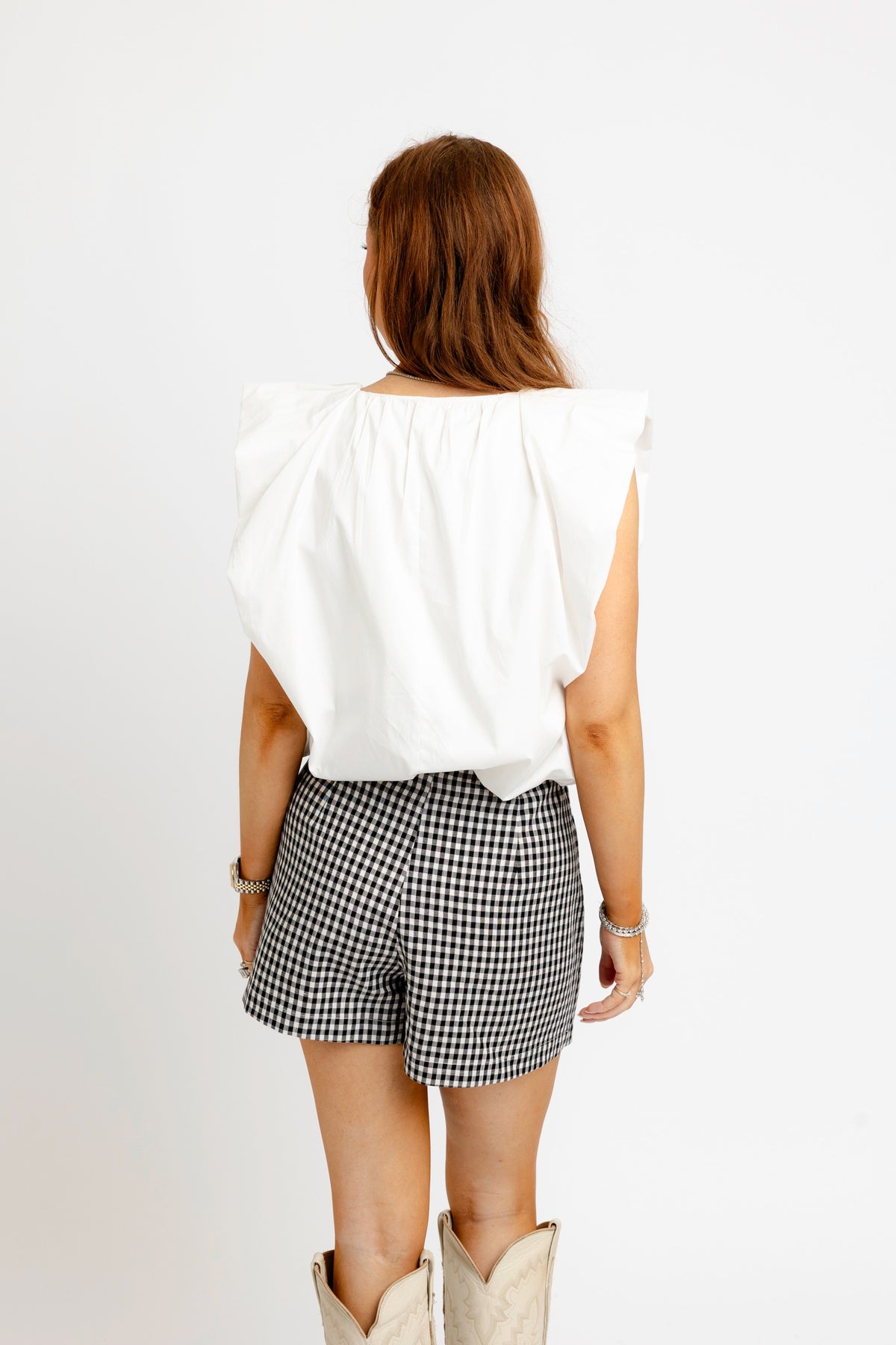 Karlie | Black Check Wrap Skort