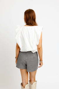 Karlie | Black Check Wrap Skort