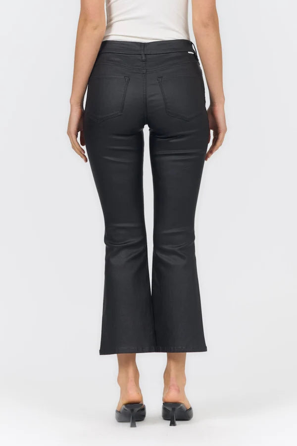 Dear John | Black Jeanne Coated Ankle Flare