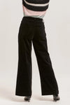 Dear John Audrey Black Hi Rise Velveteen Wide Leg Pants