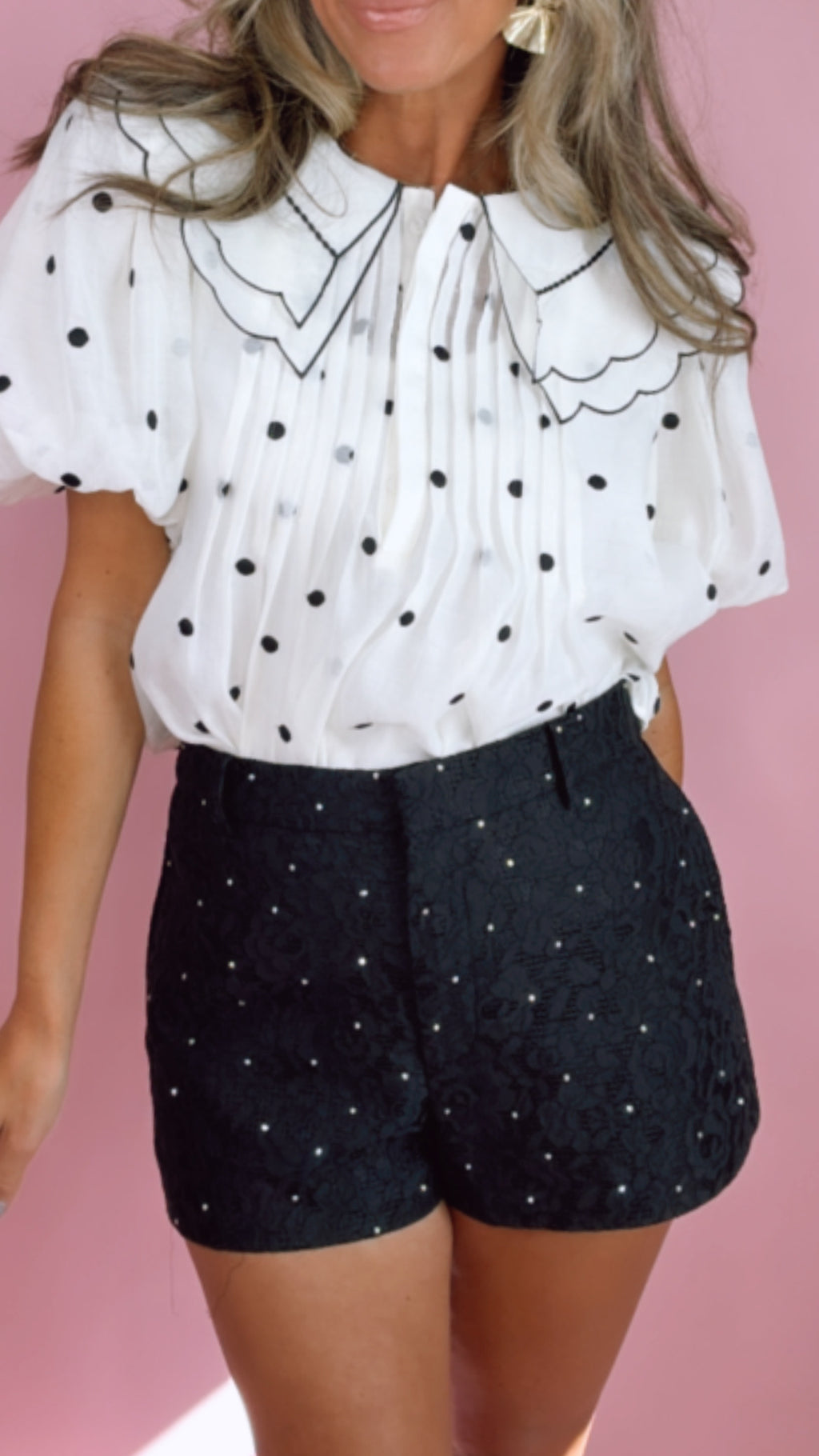 ASTR Wynn Embellished Mini Shorts