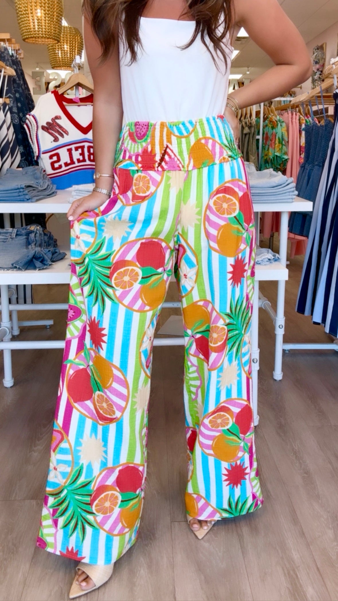 Karlie | Aqua Island Fruit Gauze Smock Pant (PANT ONLY)