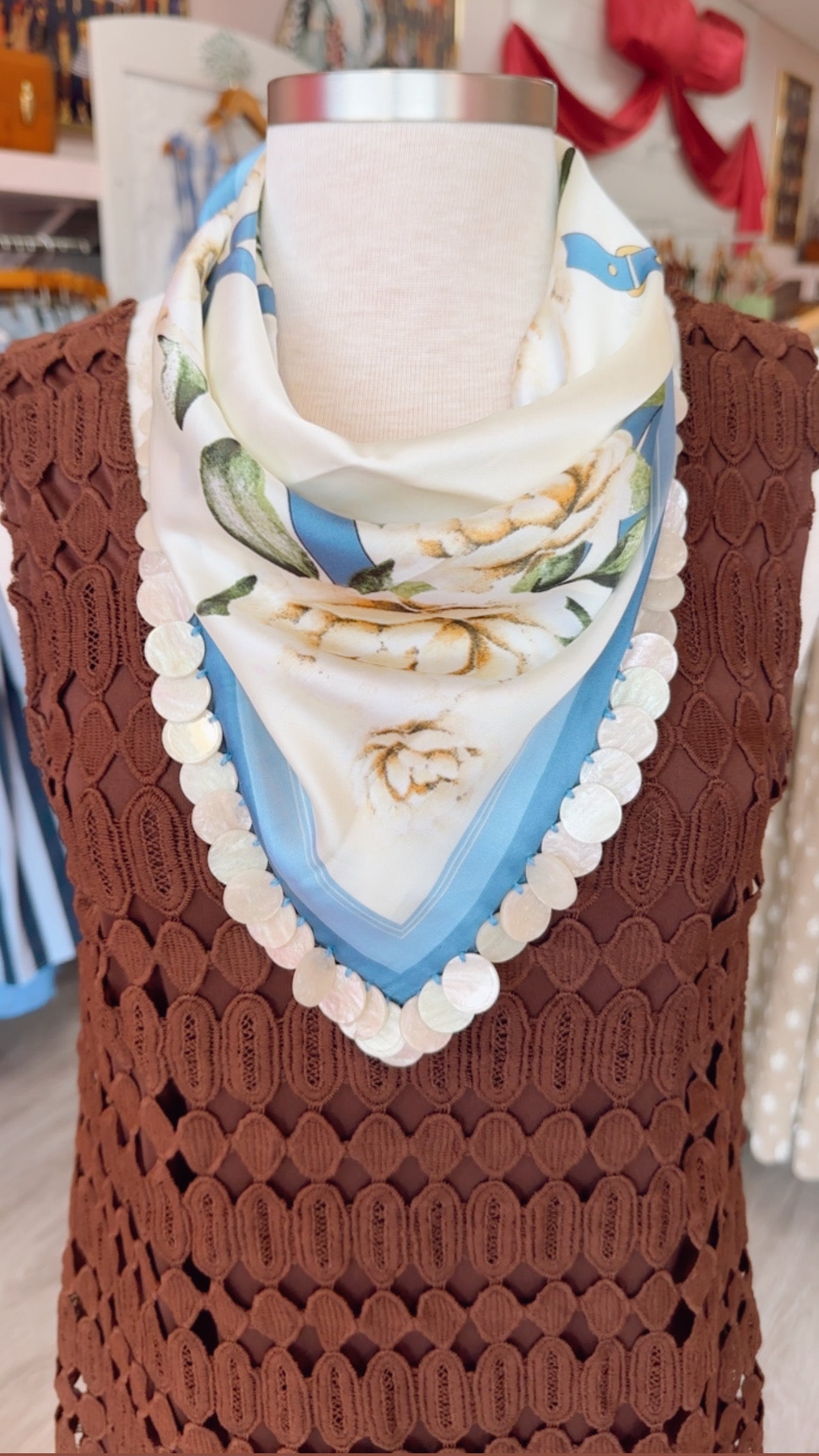 Magnolia Bandana w/ Ivory Beads