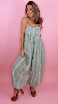 Green Printed Jumpsuit