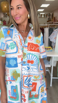 Ivy Jane | Multi Fruit Patch Dress (1 XS)