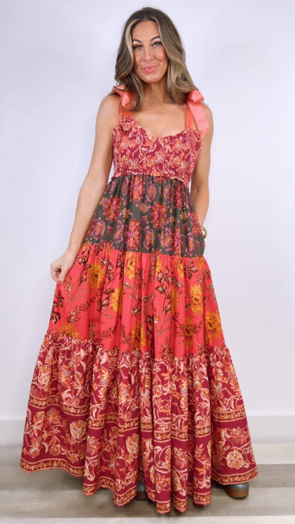 Free People Bluebell Maxi in Magenta Combo (LARGE)