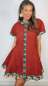 Celia B Dahlia Red Tweed Mini Dress