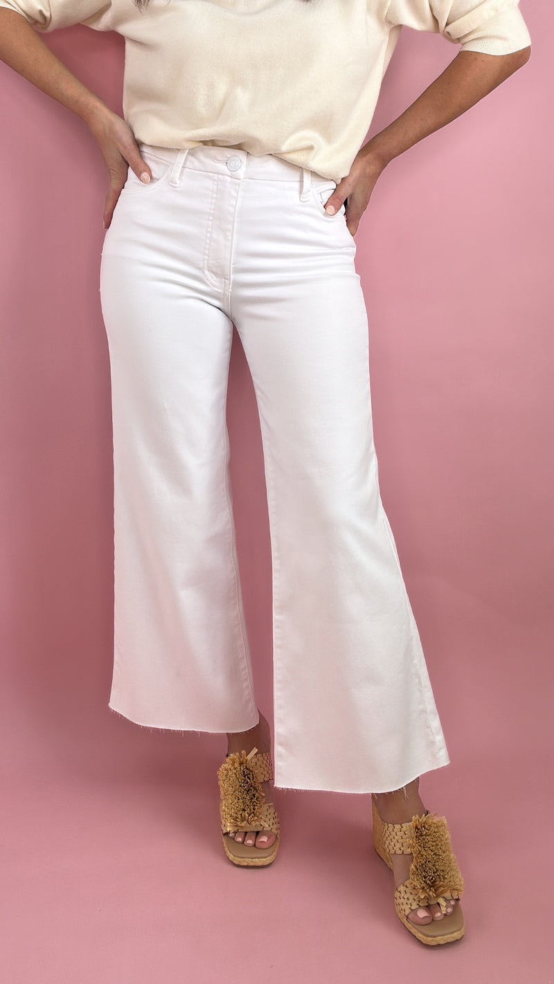 KUT Optic White Meg Wide Leg Jean