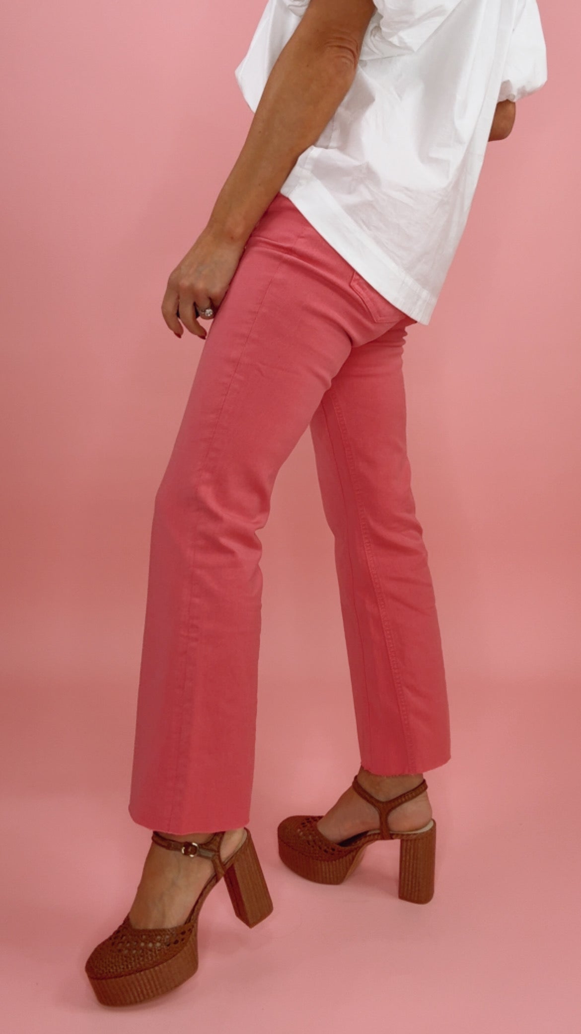 Kut Kelsey High Rise Fab Ab Ankle in Flamingo