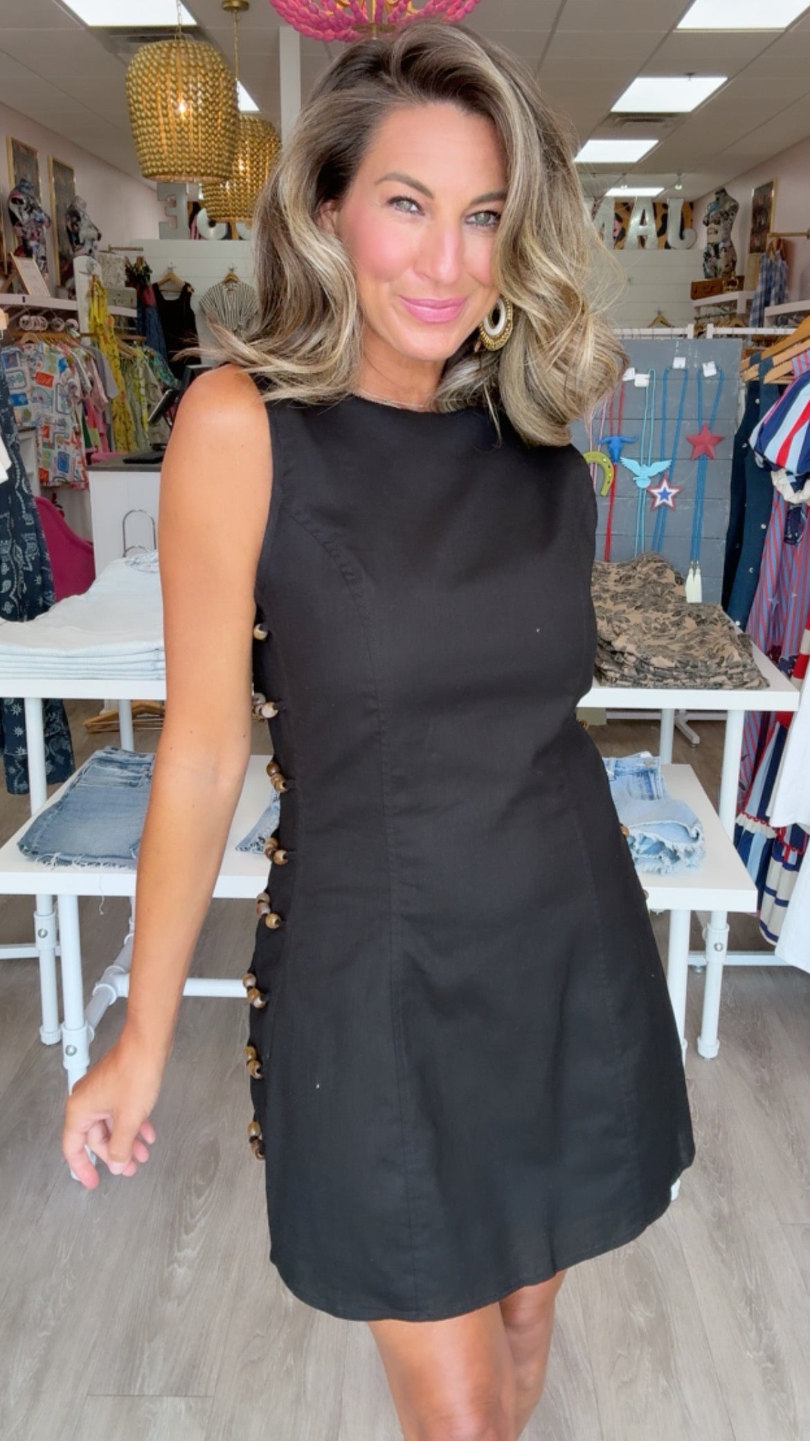 Black Side Bead Detail Olympia Dress (1 XS)