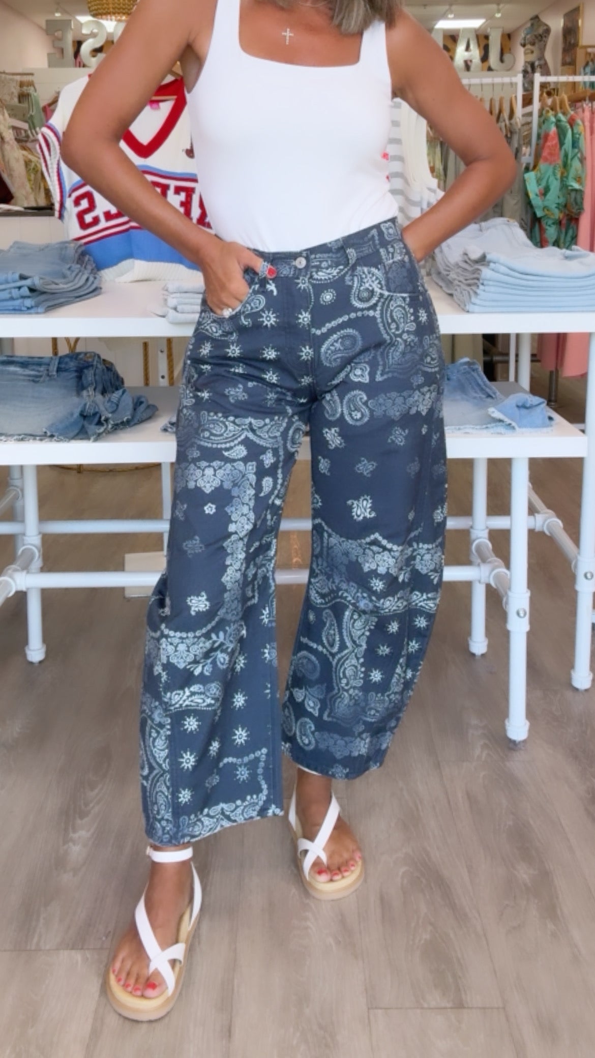 Free People | Barrel Bandana Jean  in Blue