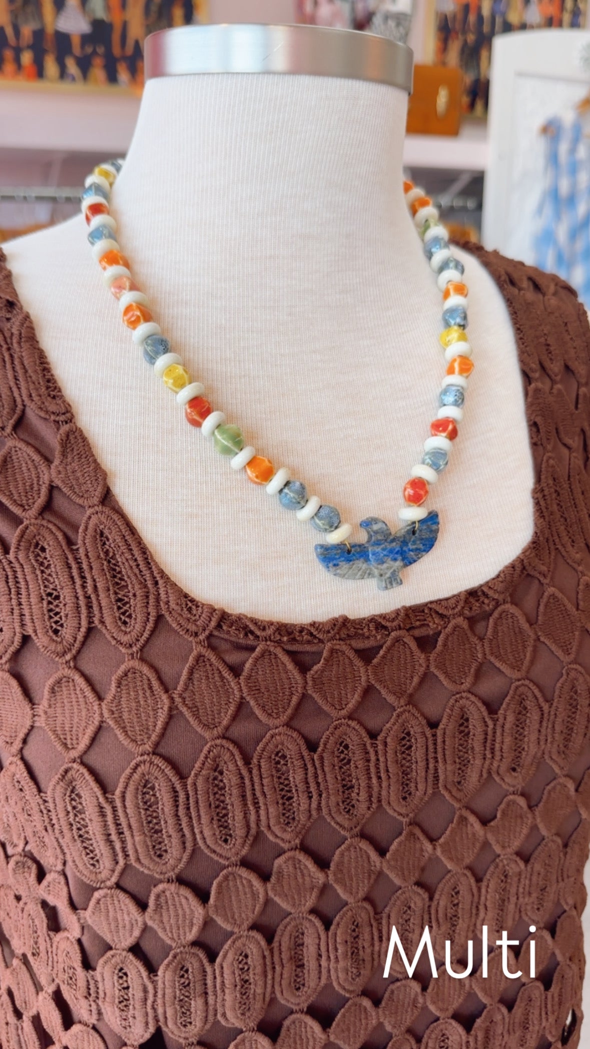 Beaded Eagle Necklace