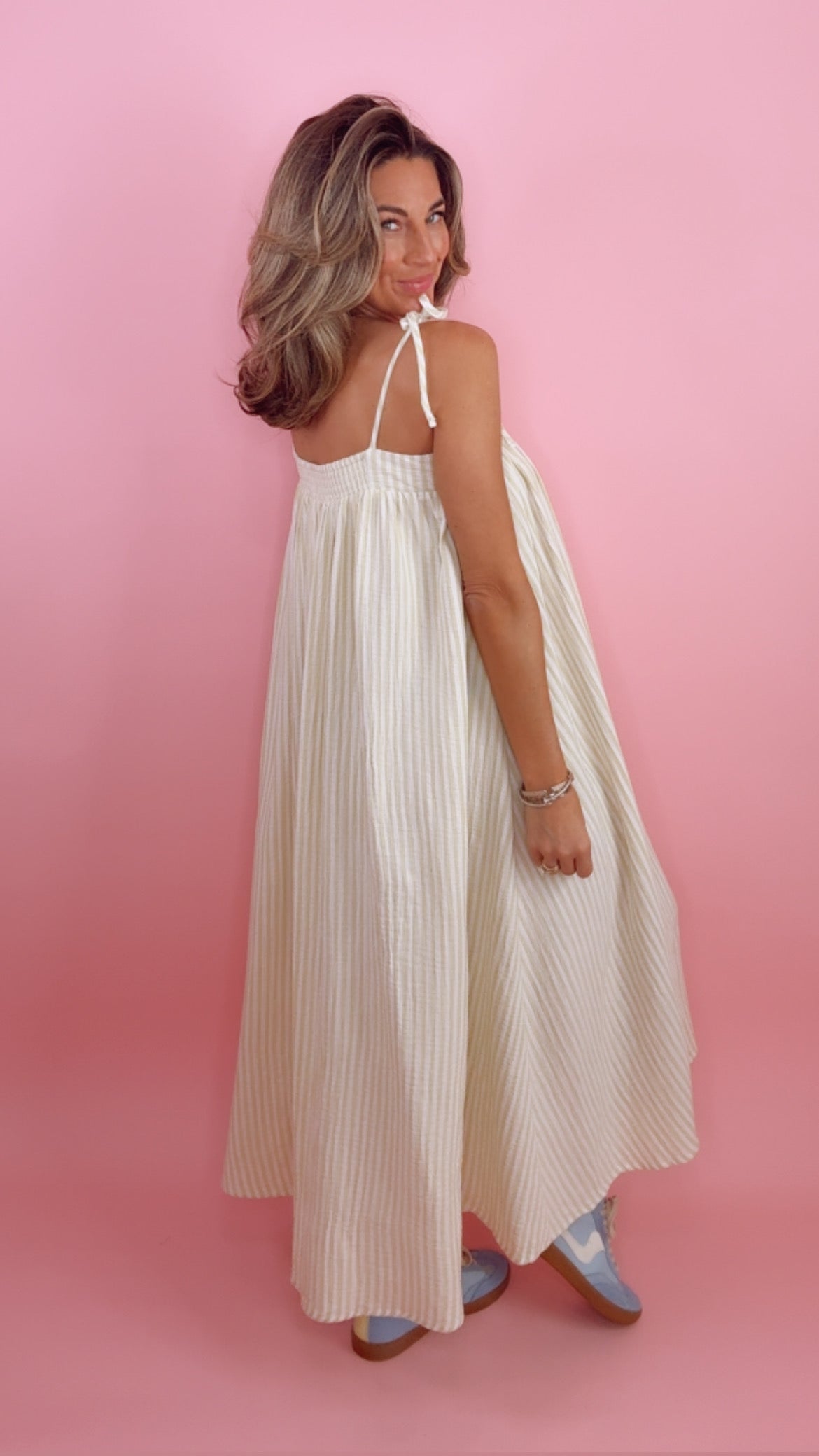 Rylee+Cru Malea Dress in Citron Stripe