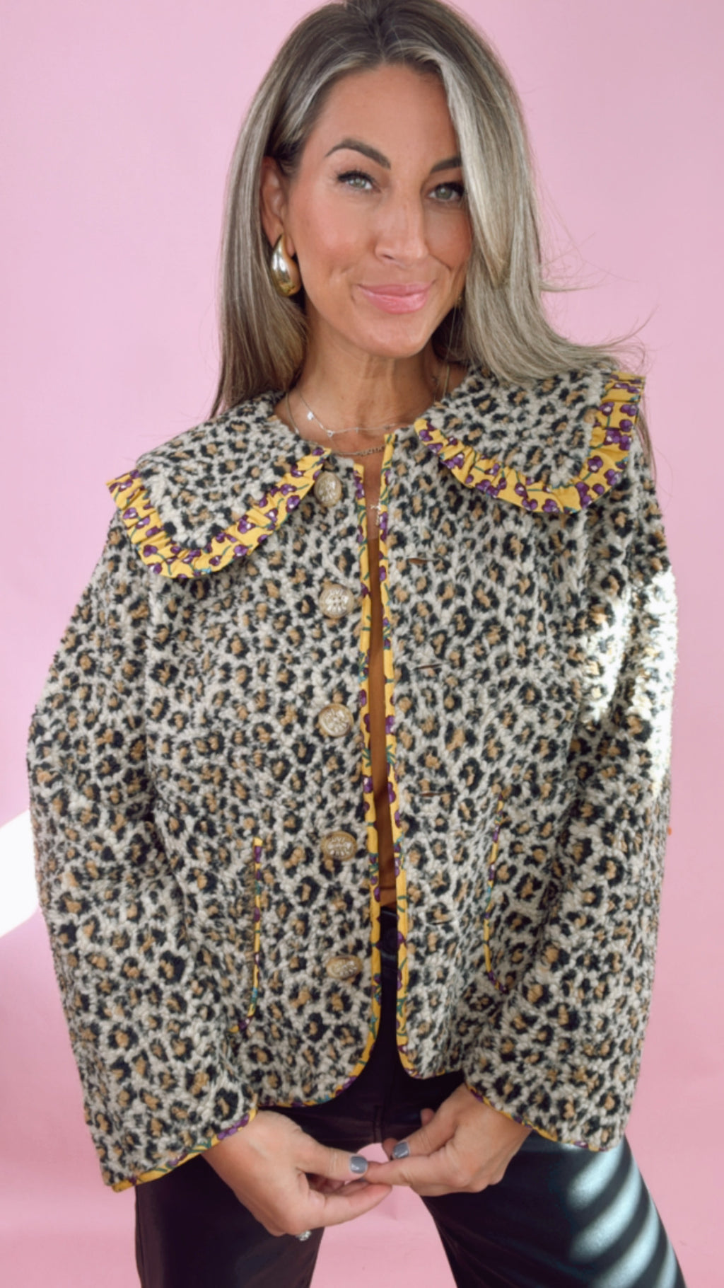 Ivy Jane Leopard Sherpa Jacket