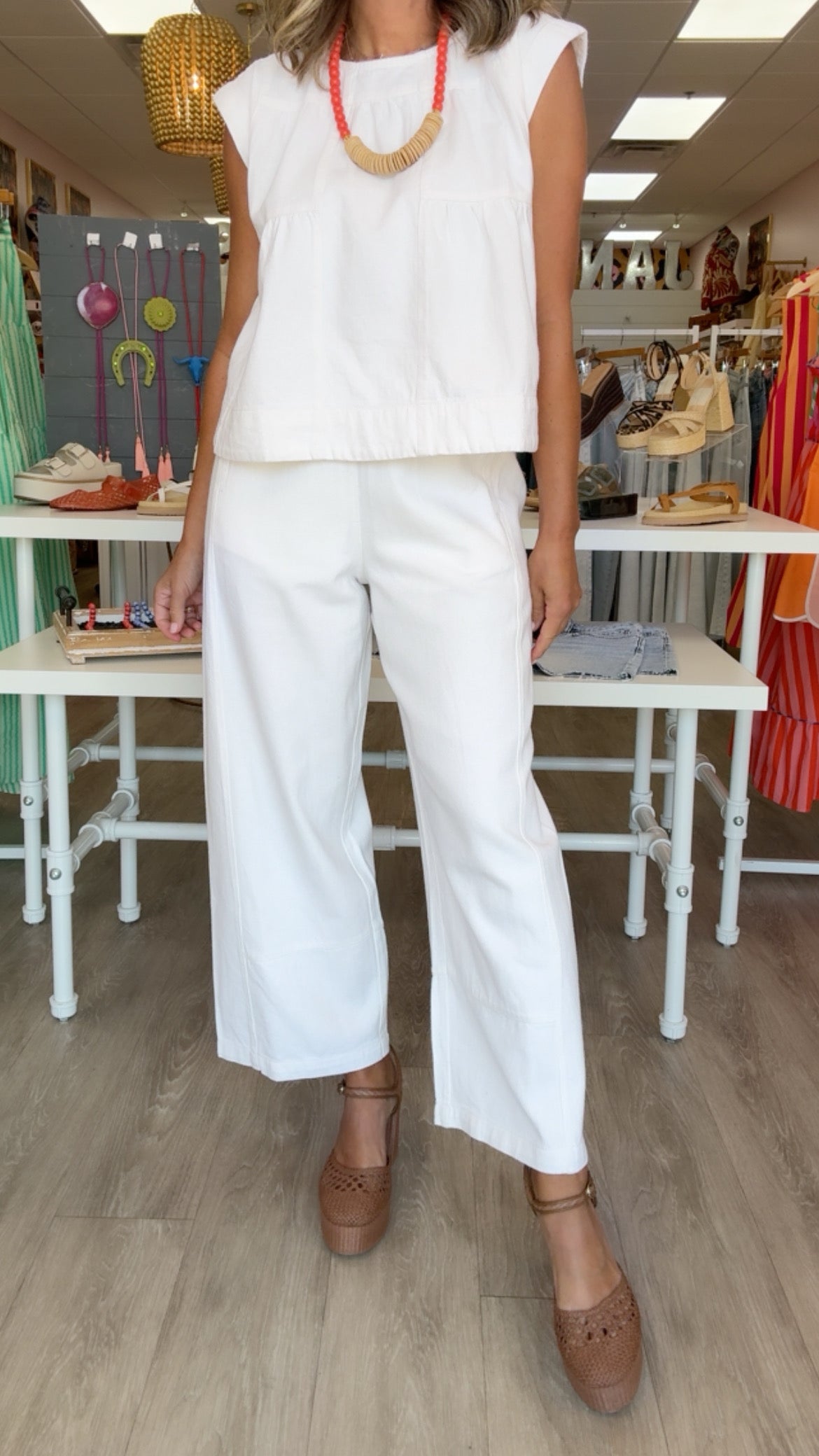 Ivy Jane White Barrel Pant