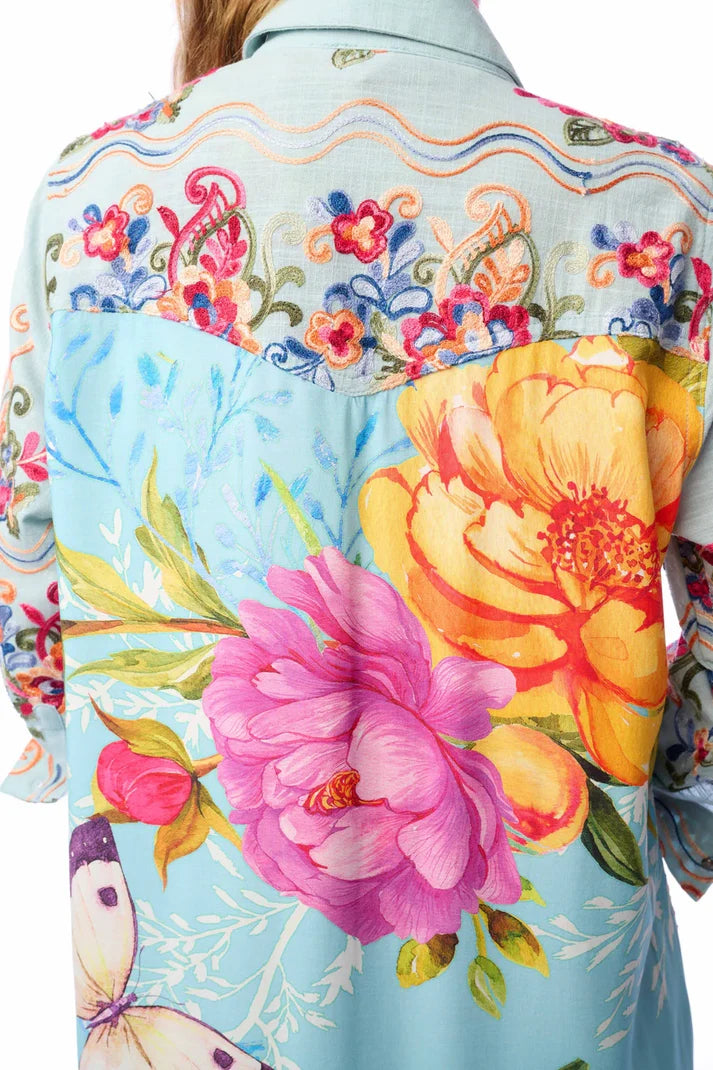 Aratta | Slate Blue Beauty Mark Maxi Duster