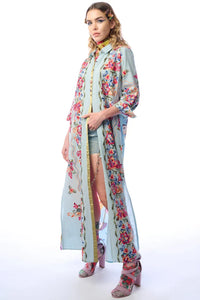 Aratta | Slate Blue Beauty Mark Maxi Duster