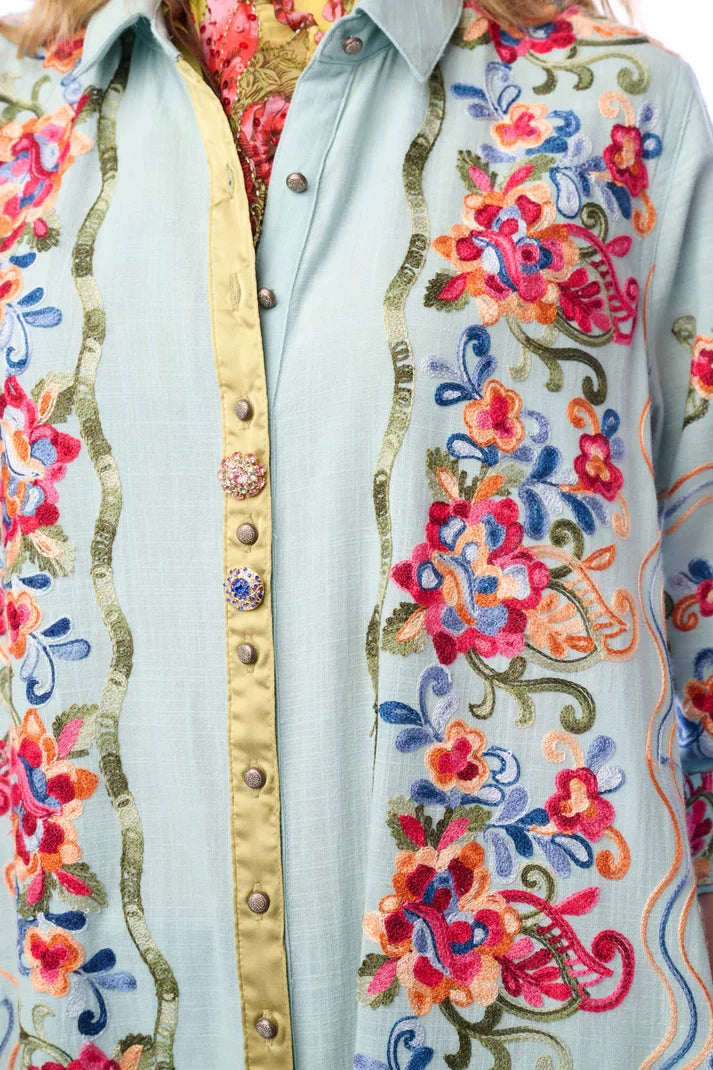 Aratta | Slate Blue Beauty Mark Maxi Duster