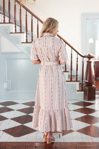 Karlie | Ivory French Floral Belted Maxi Dress