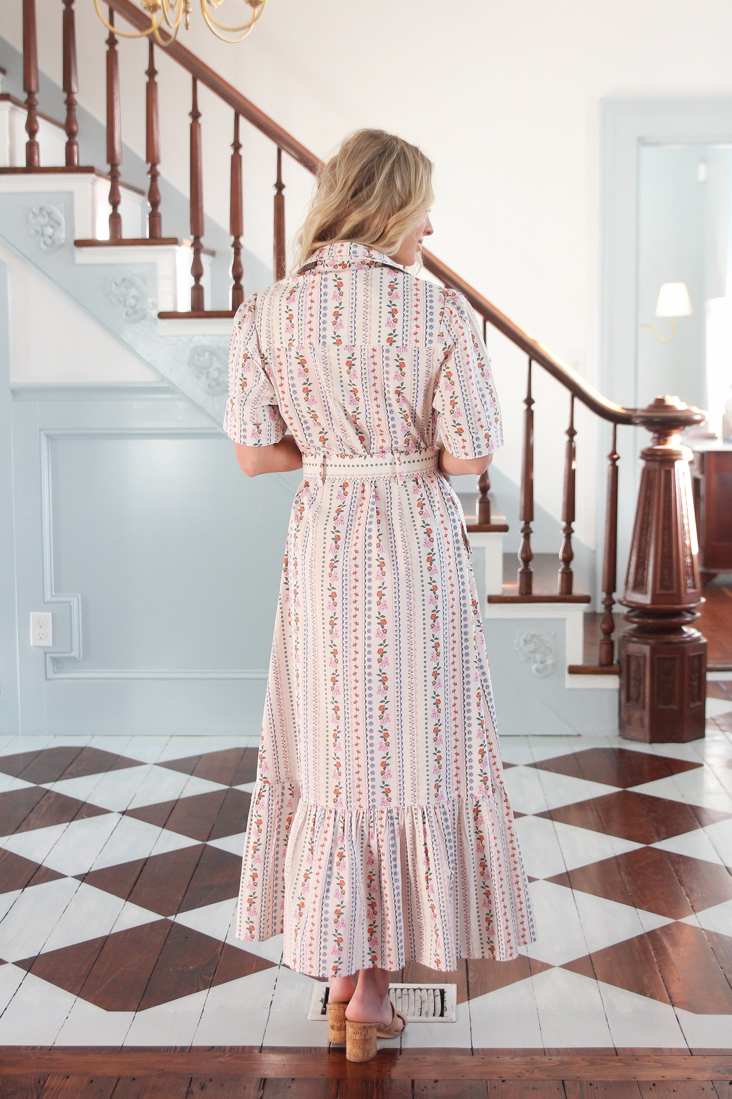 Karlie | Ivory French Floral Belted Maxi Dress