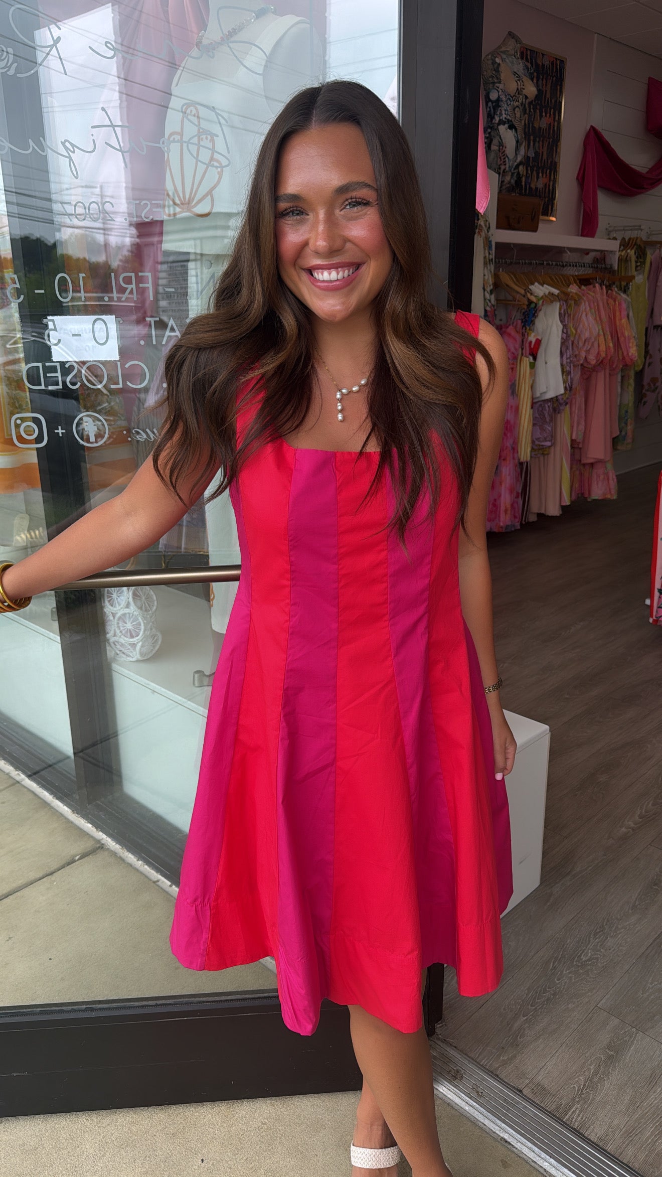 Colorblock Flared Mini Dress