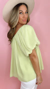 Ivy Jane Lime Peasant Popover Top