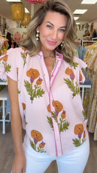 Ivy Jane | Pink Fem De La Fleur Top (1 MEDIUM)