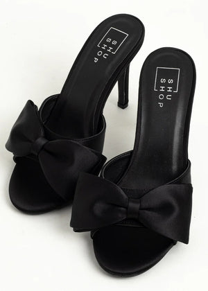 Shushop Elena Black Bow Heels