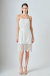 Endless Rose White Textured Midi Dress