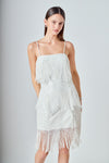 Endless Rose White Textured Midi Dress