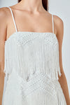Endless Rose White Textured Midi Dress