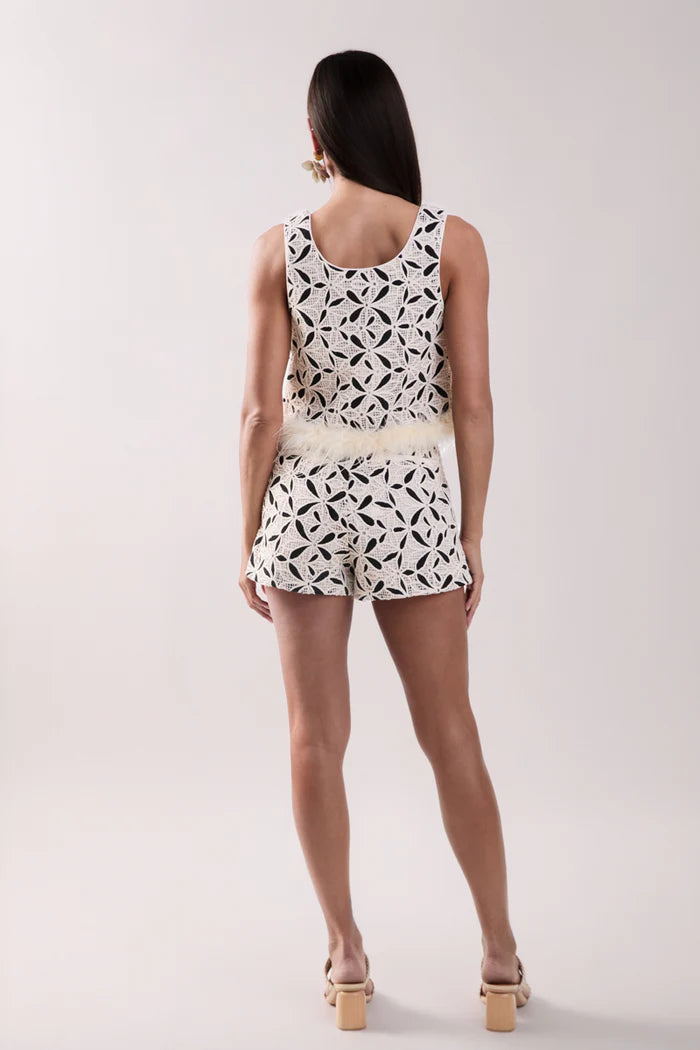 Endless Rose | Crochet Lace Feather Short Set
