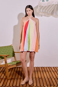 English Factory | Colorblock Petal Halter Mini Dress