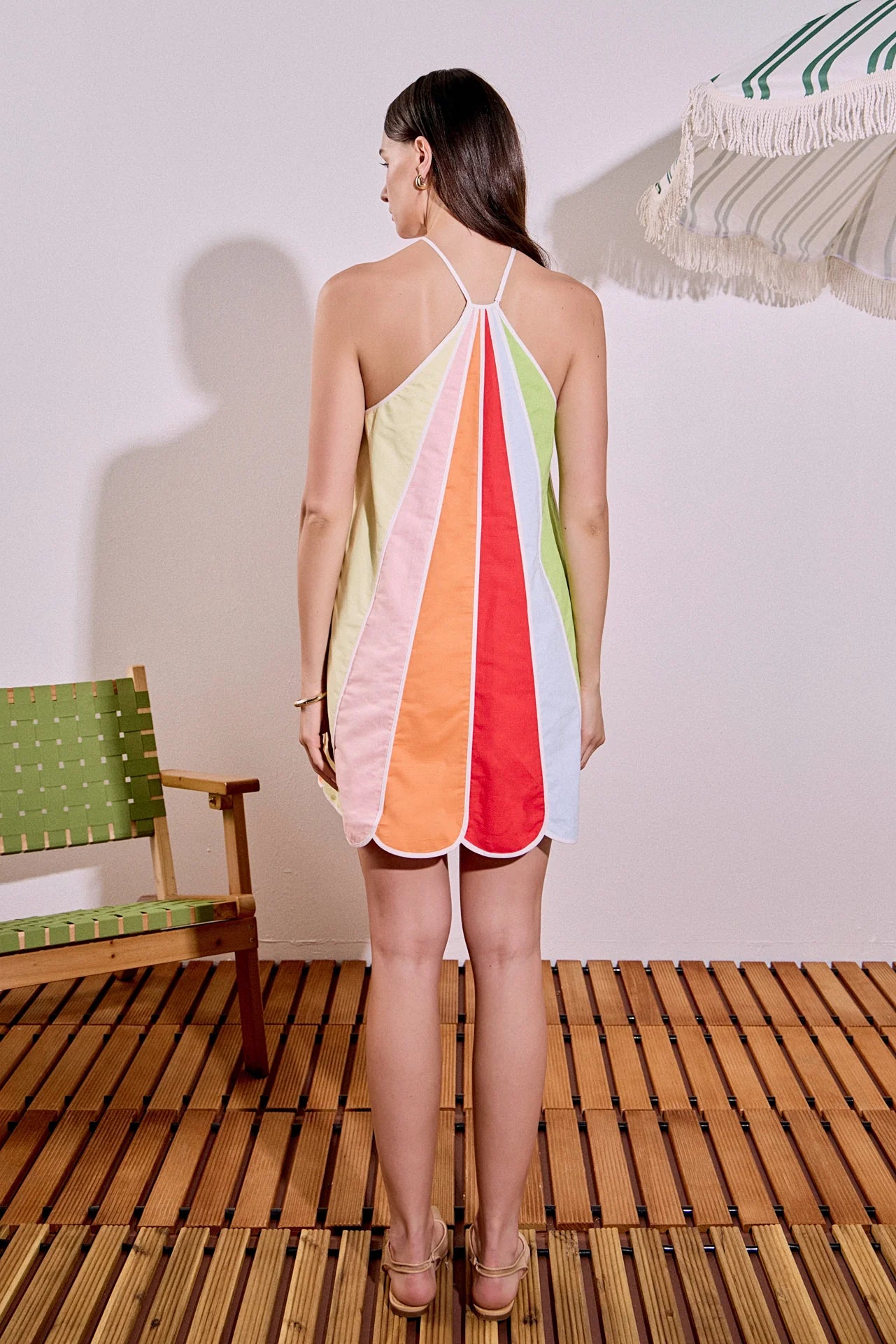 English Factory | Colorblock Petal Halter Mini Dress