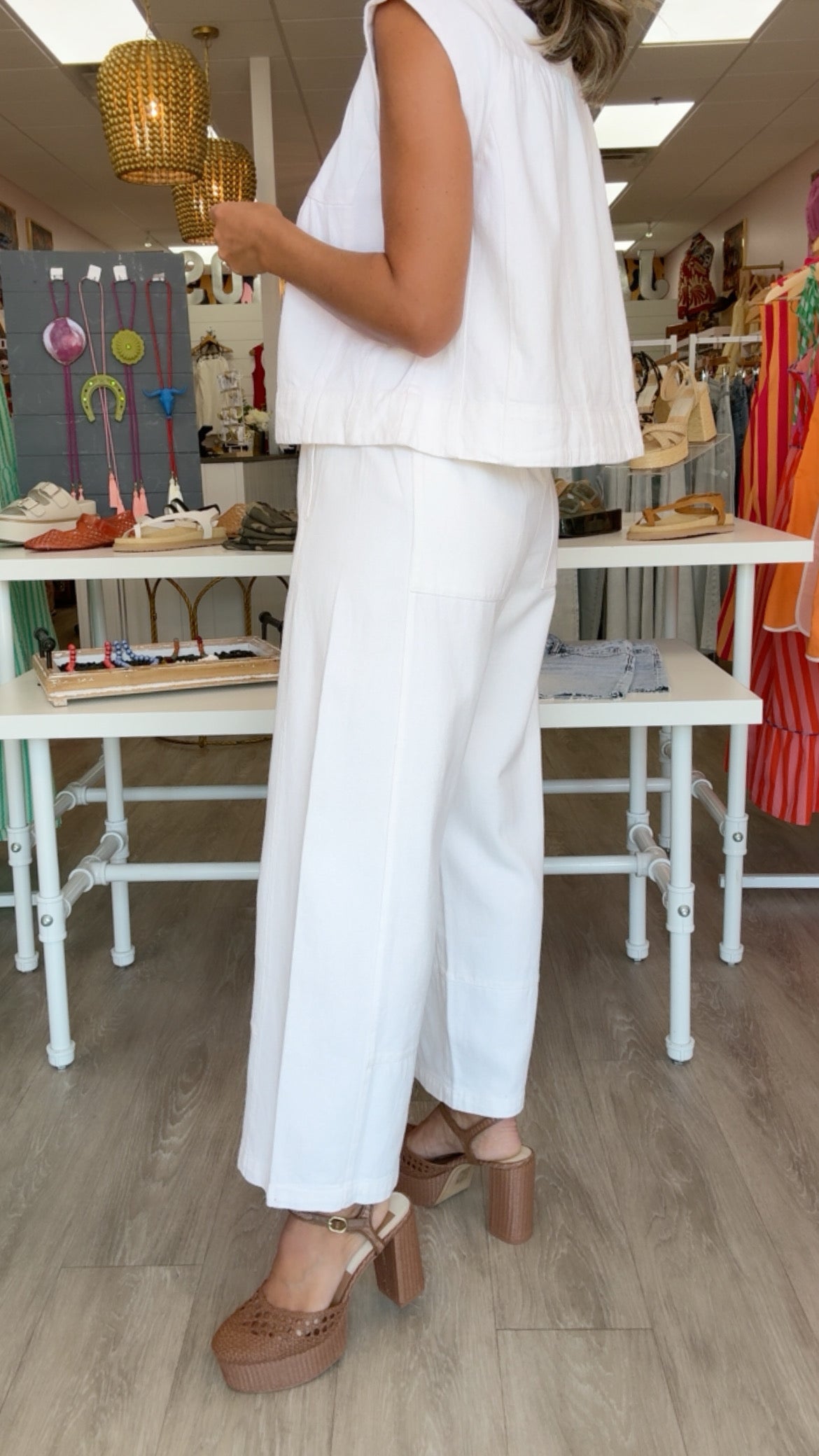 Ivy Jane White Barrel Pant