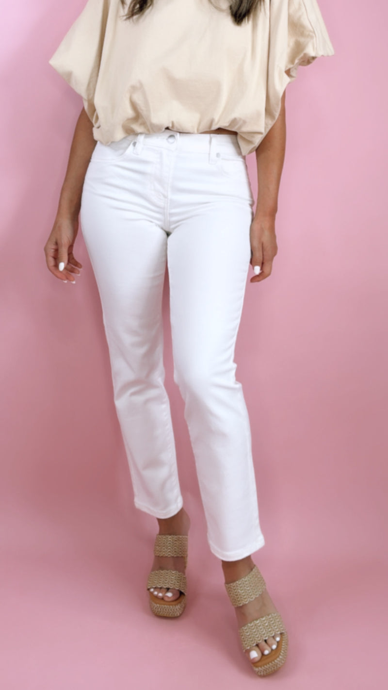 Liverpool Liv Relaxed Skinny in Bone White