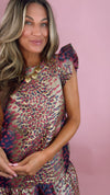 THML Flutter Sleeve Textured Dress