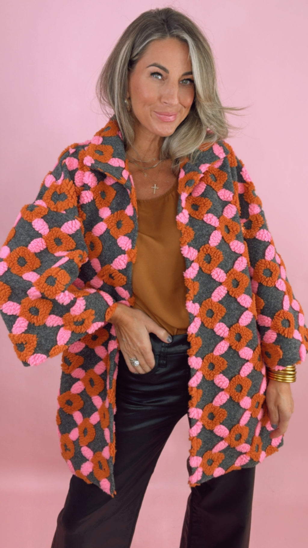 Ivy Jane Charcoal Puff Pattern Jacket