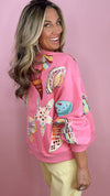Queen of Sparkle Pink Shell Sweatshirt