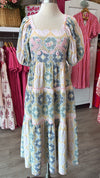 Sister Mary Zelda Natural Pink Printed Midi