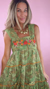 Sister Mary Green Irene Embroidered Midi Dress