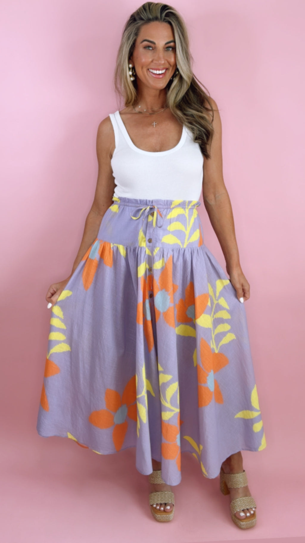 Ivy Jane Large Floral Swing Skirt