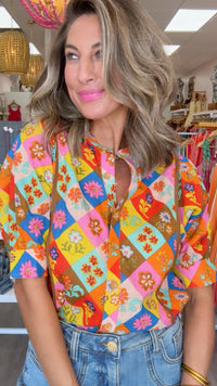 Ivy Jane Block Patch Floral Top