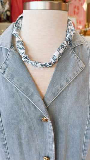 Customizable Navy and Neutral Tone Scarves