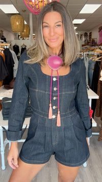 Stretchy Denim Romper