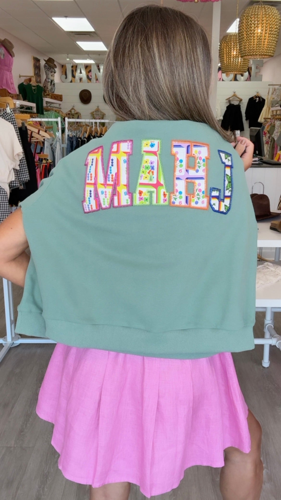 Queen of Sparkles Green MAHJ Sweatshirt (1 LARGE)